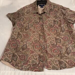 Blouses women 18W silk short sleeves Charter Club